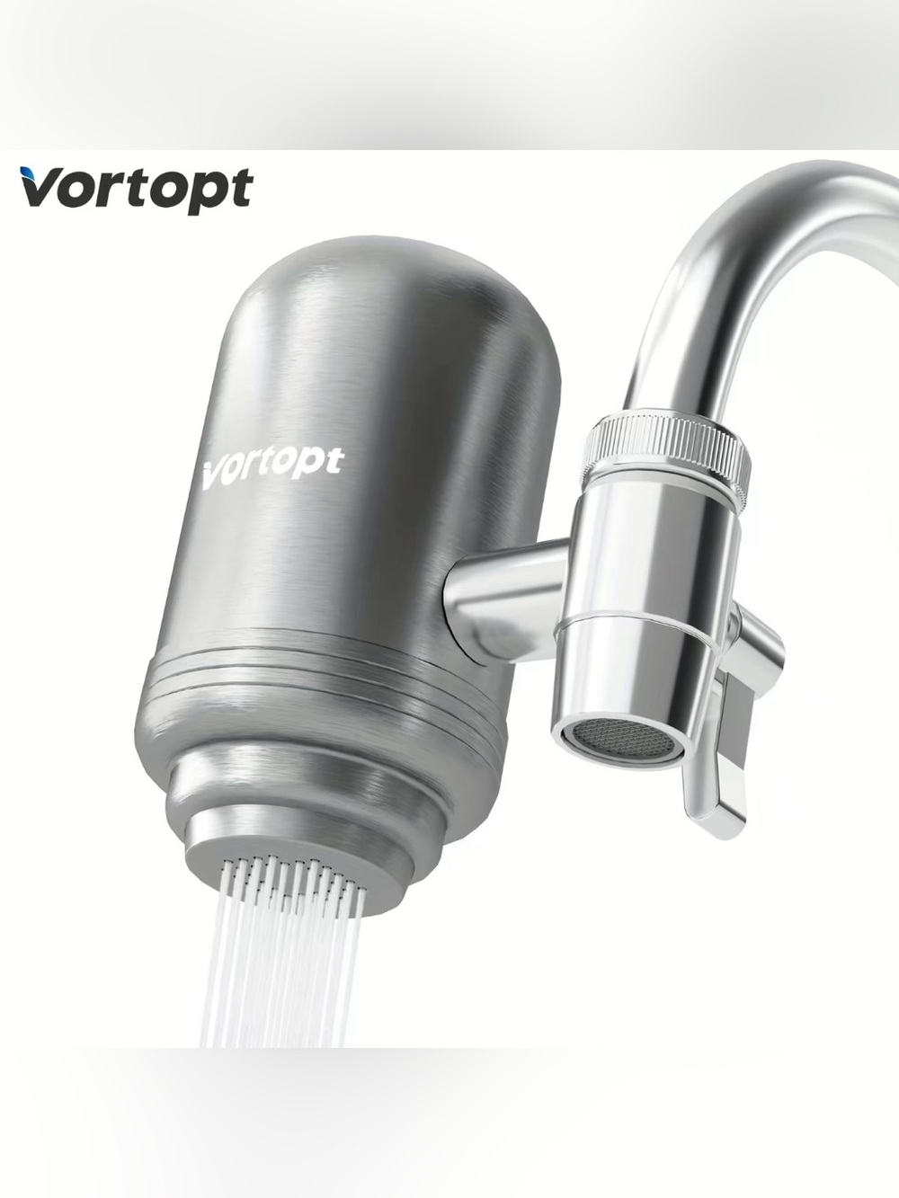 Vortopt NSF Certified Stainless Steel Faucet Water Filter for Sink
